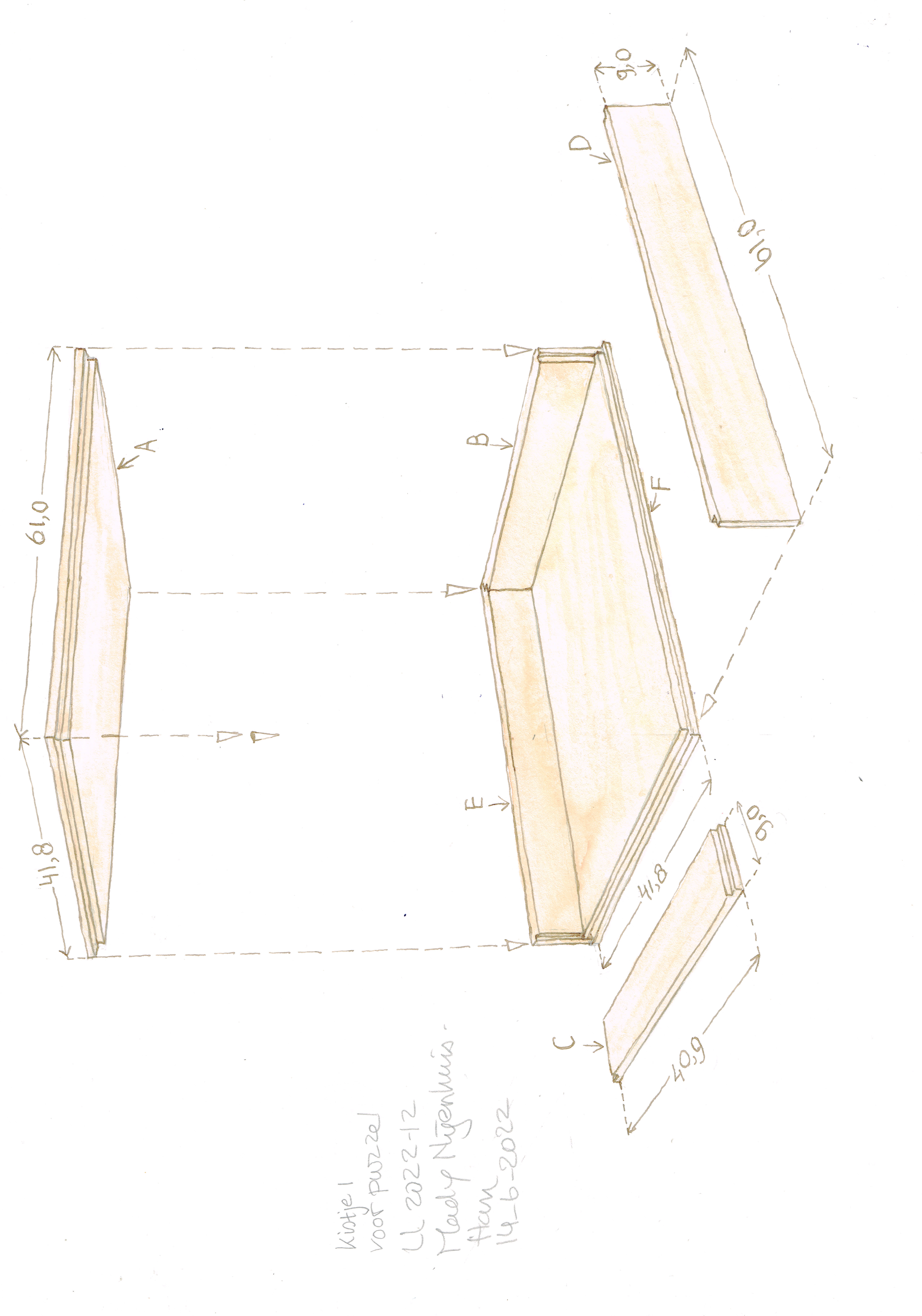 Werktekening van vloerpuzzel